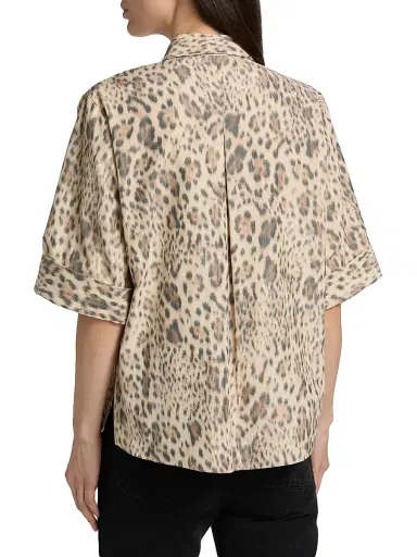 Ungaro Women's Aimee Embroidered Leopard-Print Blouse - Size XXL | Thumbnail 5