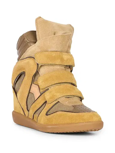 Isabel Marant Women's Bekett Suede-Cotton High-Top Wedge Sneakers | Thumbnail 2