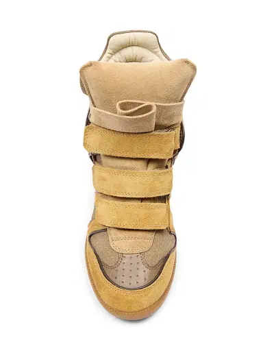 Isabel Marant Women's Bekett Suede-Cotton High-Top Wedge Sneakers | Thumbnail 4
