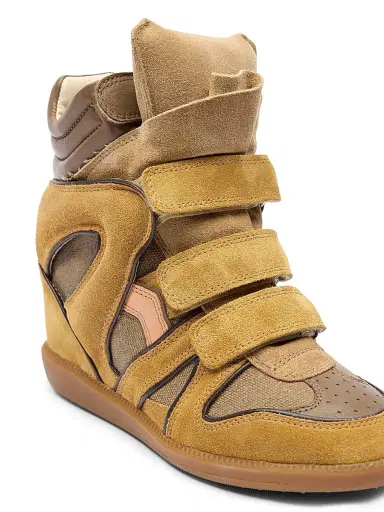 Isabel Marant Women's Bekett Suede-Cotton High-Top Wedge Sneakers | Thumbnail 5