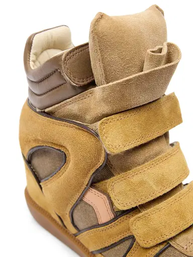 Isabel Marant Women's Bekett Suede-Cotton High-Top Wedge Sneakers | Thumbnail 6