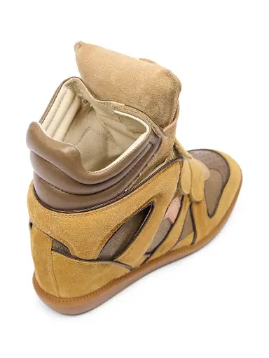 Isabel Marant Women's Bekett Suede-Cotton High-Top Wedge Sneakers | Thumbnail 7
