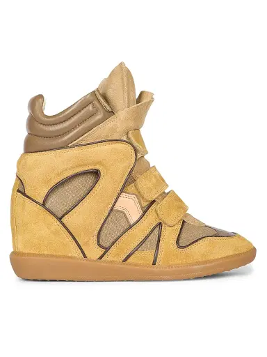 Isabel Marant Women's Bekett Suede-Cotton High-Top Wedge Sneakers | Thumbnail 1