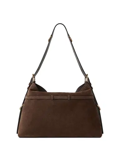 Givenchy Women's Medium Voyou Shoulder Bag in Suede - Ebony Brown | Thumbnail 4
