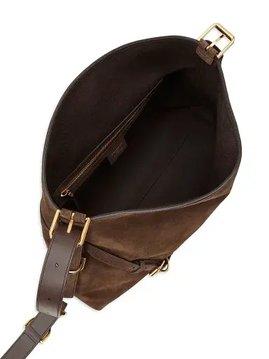 Givenchy Women's Medium Voyou Shoulder Bag in Suede - Ebony Brown | Thumbnail 5