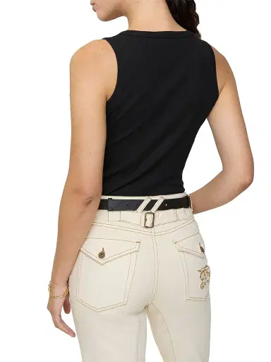 Burberry Women's Lace-Up Stretch Cotton Tank - Black | Thumbnail 3 Burberry Women's Lace-Up Stretch Cotton Tank - Black | Thumbnail 3
