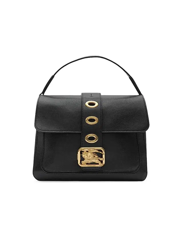 Women's Rider  Leather Top Handle Bag - Black