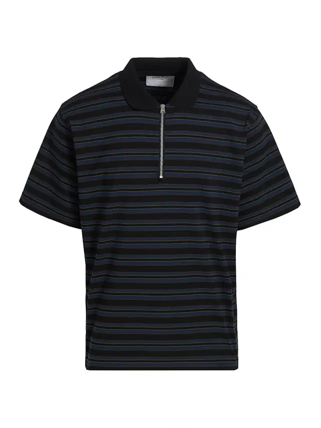 Men's Striped Polo Shirt - Black Navy