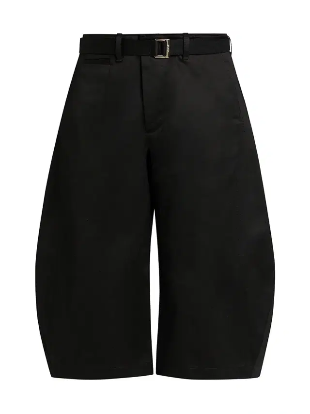 Men's Cotton Chino Barrel-Leg Shorts - Black