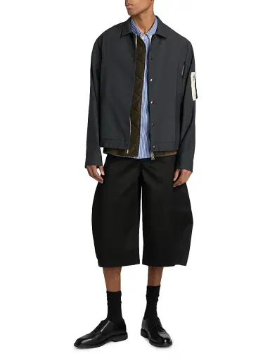 Sacai Men's Suiting Nylon Twill Blouson Jacket - Gray - Size Large | Thumbnail 2 Sacai Men's Suiting Nylon Twill Blouson Jacket - Gray - Size Large | Thumbnail 2