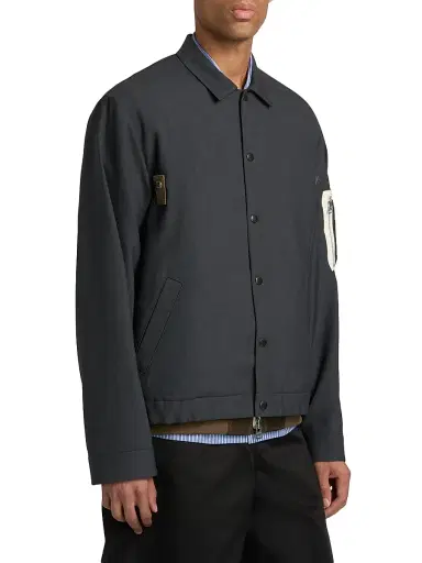 Sacai Men's Suiting Nylon Twill Blouson Jacket - Gray - Size Large | Thumbnail 4 Sacai Men's Suiting Nylon Twill Blouson Jacket - Gray - Size Large | Thumbnail 4