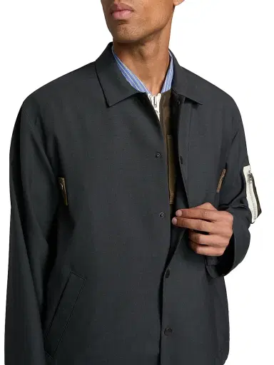 Sacai Men's Suiting Nylon Twill Blouson Jacket - Gray - Size Large | Thumbnail 6 Sacai Men's Suiting Nylon Twill Blouson Jacket - Gray - Size Large | Thumbnail 6