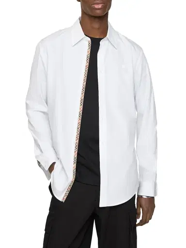 Burberry Men's Standric Slim-Fit Button-Down Shirt - White | Thumbnail 2