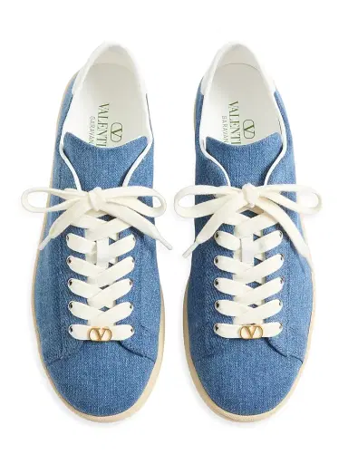 Valentino Garavani Men's Royco Denim Sneakers - Denim - Size 10.5 | Thumbnail 4 Valentino Garavani Men's Royco Denim Sneakers - Denim - Size 10.5 | Thumbnail 4