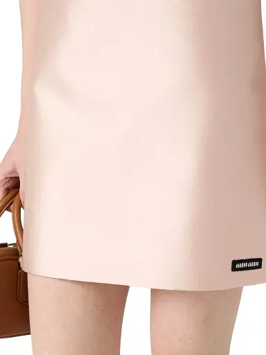Miu Miu Women's Silk and Wool Mini-Dress - Pink | Thumbnail 4 Miu Miu Women's Silk and Wool Mini-Dress - Pink | Thumbnail 4