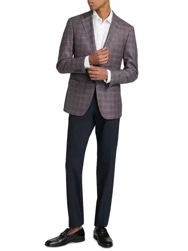 Emporio Armani Men's Plaid Virgin Wool Sport Jacket | Thumbnail 2 Emporio Armani Men's Plaid Virgin Wool Sport Jacket | Thumbnail 2