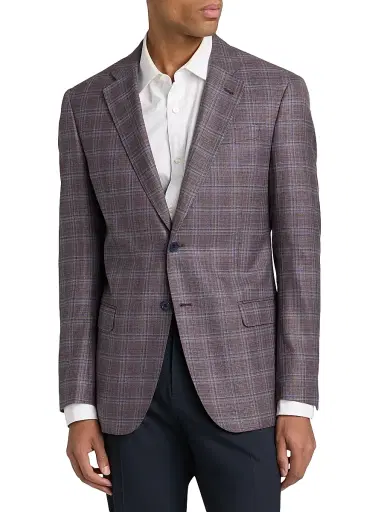 Emporio Armani Men's Plaid Virgin Wool Sport Jacket | Thumbnail 3 Emporio Armani Men's Plaid Virgin Wool Sport Jacket | Thumbnail 3