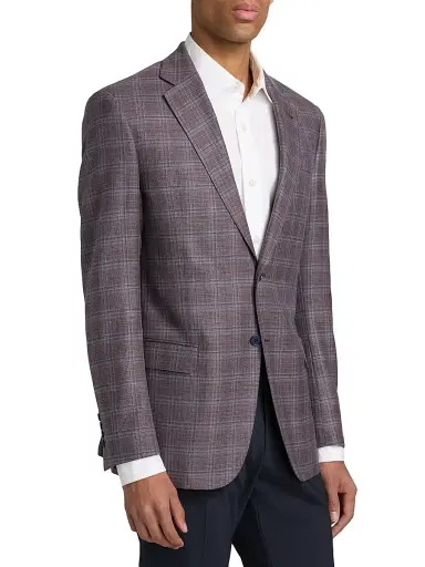 Emporio Armani Men's Plaid Virgin Wool Sport Jacket | Thumbnail 4 Emporio Armani Men's Plaid Virgin Wool Sport Jacket | Thumbnail 4