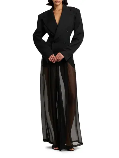 Dolce & Gabbana Women's Wool Double-Breasted Blazer - Nero | Thumbnail 2