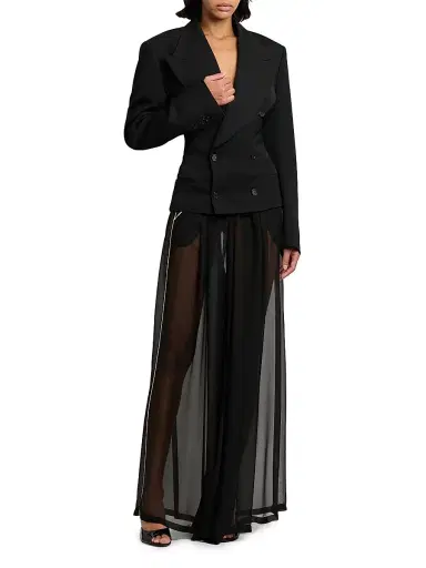 Dolce & Gabbana Women's Wool Double-Breasted Blazer - Nero | Thumbnail 3