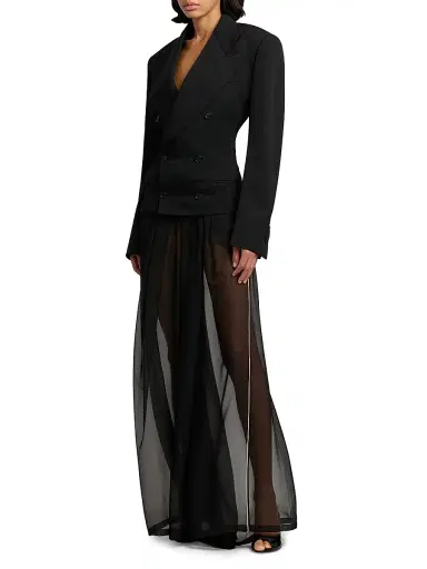 Dolce & Gabbana Women's Wool Double-Breasted Blazer - Nero | Thumbnail 4