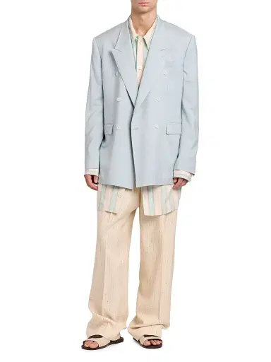 Dolce & Gabbana Men's Double-Breasted Peak-Lapel Blazer - Azzurro Polvere - Size 42 | Thumbnail 2 Dolce & Gabbana Men's Double-Breasted Peak-Lapel Blazer - Azzurro Polvere - Size 42 | Thumbnail 2