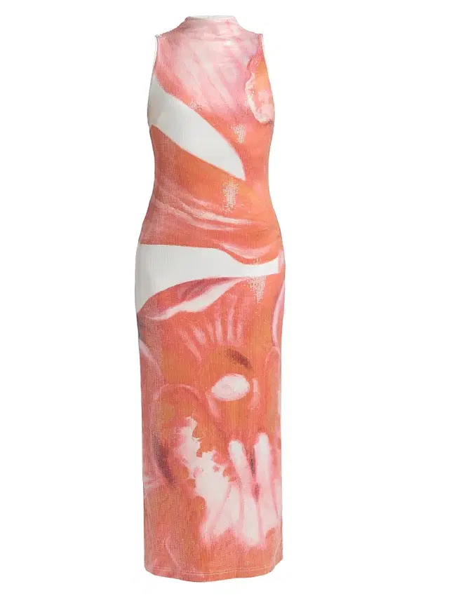 Significant Other Women's Lucinda Floral-Sequined Maxi Dress - Tangerine Bloom