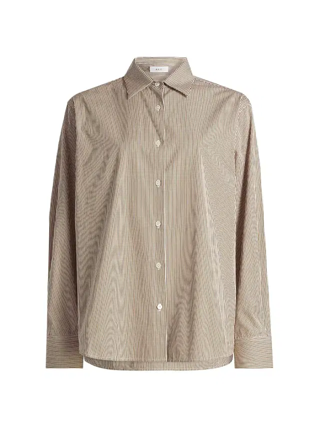 A.L.C. Women's Mason Striped Cotton Top - Pearl Aged Bronze