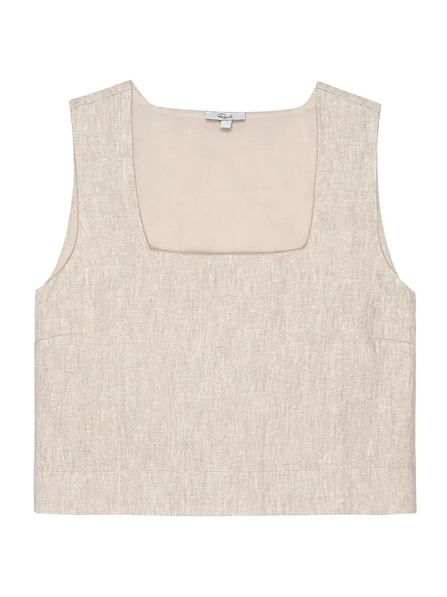 Rails Women's Akira Linen Square-Neck Crop Top - Heathered Flax
