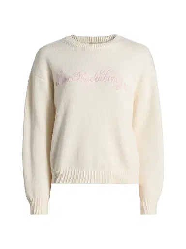 LoveShackFancy Women's Selman Crewneck Sweater - Cold Foam | Thumbnail 1