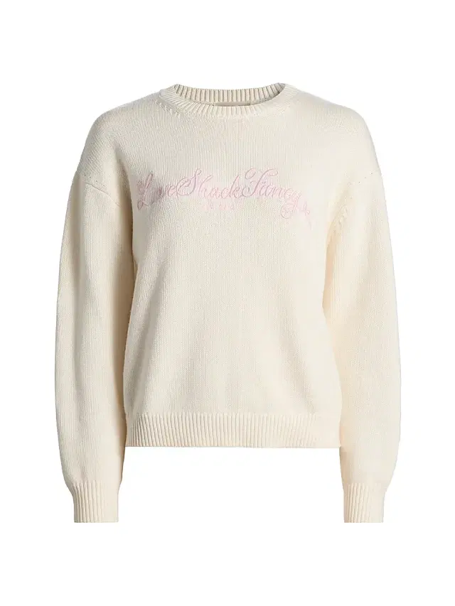 LoveShackFancy Women's Selman Crewneck Sweater - Cold Foam