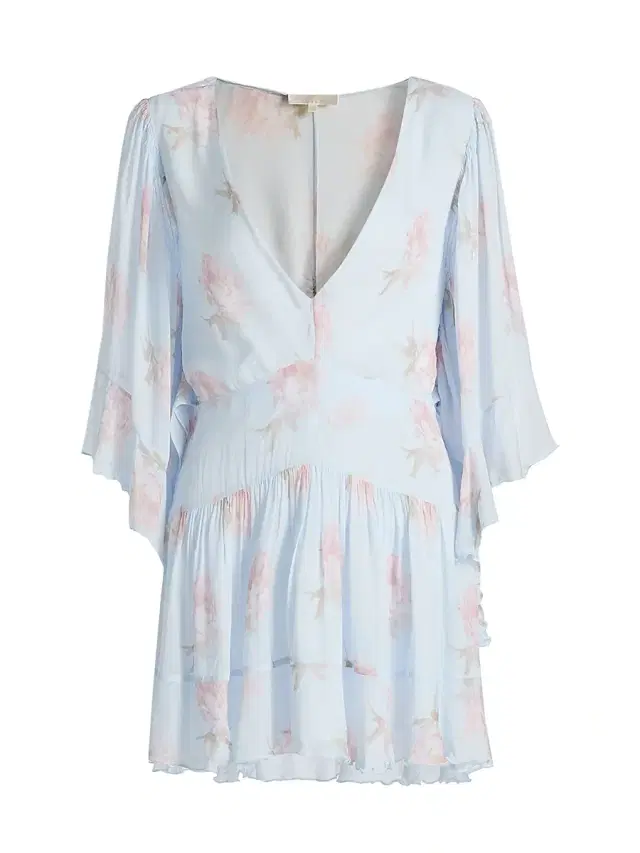Women's Auralie V-Neck Floral Minidress - Blue Roan