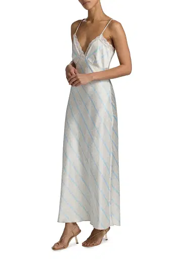 LoveShackFancy Women's Manuela Slip Maxi Dress - Cotton Skies - Size Large | Thumbnail 2