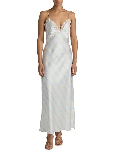 LoveShackFancy Women's Manuela Slip Maxi Dress - Cotton Skies - Size Large | Thumbnail 3