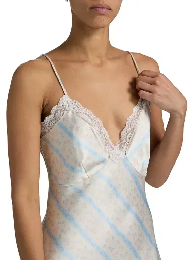 LoveShackFancy Women's Manuela Slip Maxi Dress - Cotton Skies - Size Large | Thumbnail 6