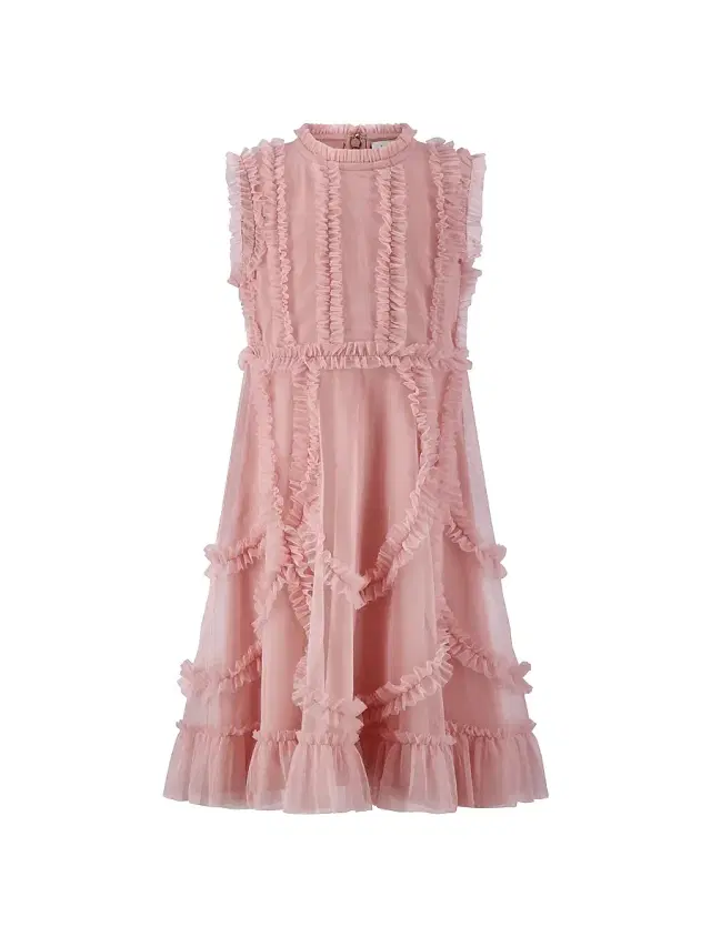 Mac Duggal Little Girl's & Girl's Mesh Ruffle Dress - Rose