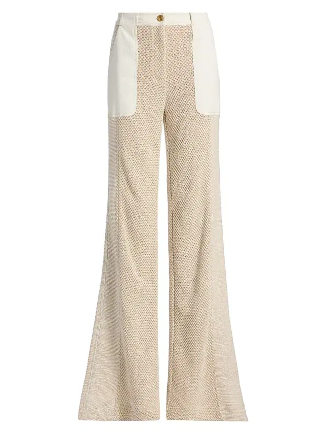 Women's Jaime Cotton-Blend Net Pants - Sandstone Tweed