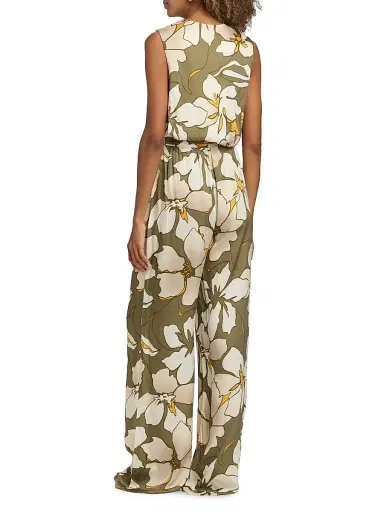 Ramy Brook Women's Hollie Floral Wide-Leg Jumpsuit - Safari Floral | Thumbnail 5