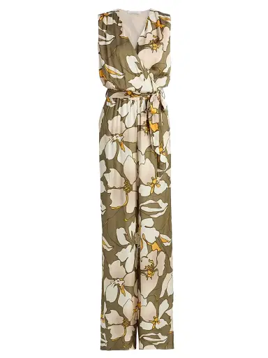 Ramy Brook Women's Hollie Floral Wide-Leg Jumpsuit - Safari Floral | Thumbnail 1