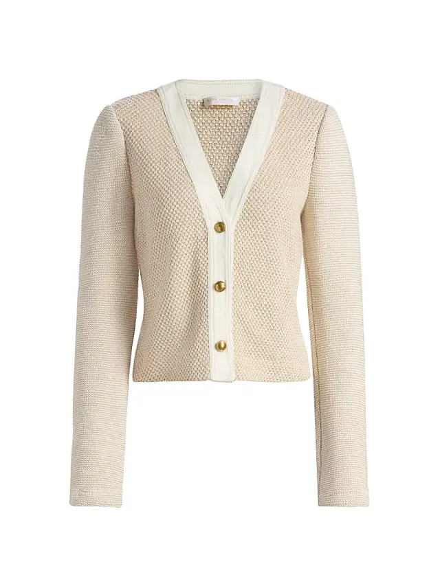 Women's Huda Contrast-Trim Net Jacket - Sandstone Tweed