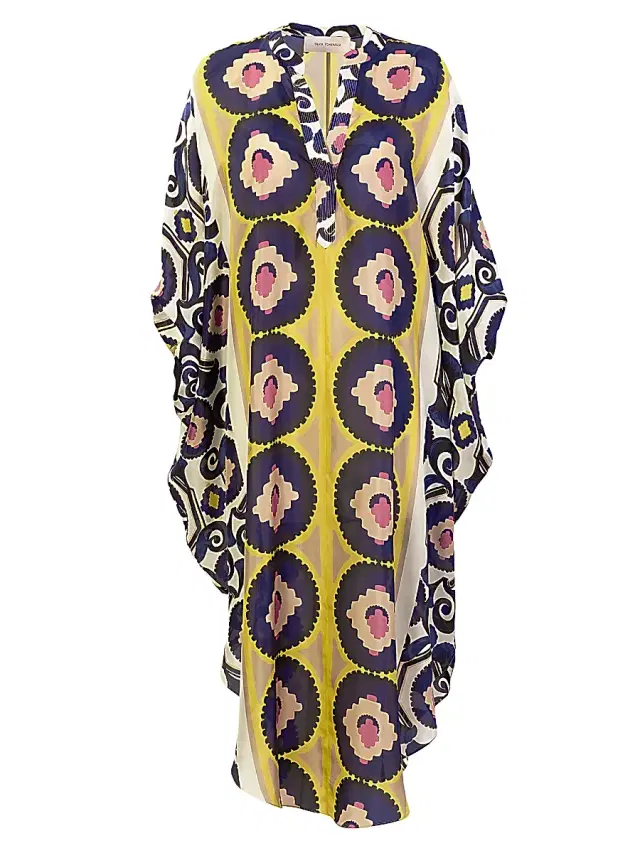 Silvia Tcherassi Women's Isle Mosaic Tunic Dress - Yellow Mosaic