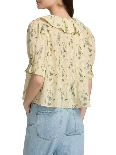 DÔEN Women's Henri Floral Ruffle Top - Sunshine Prairie Rose - Size XS | Thumbnail 5 DÔEN Women's Henri Floral Ruffle Top - Sunshine Prairie Rose - Size XS | Thumbnail 5