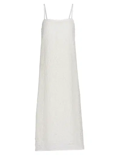 Proenza Schouler Women's Virginie Fringe Embroidered Midi-Dress - Off White - Size 4 | Thumbnail 1