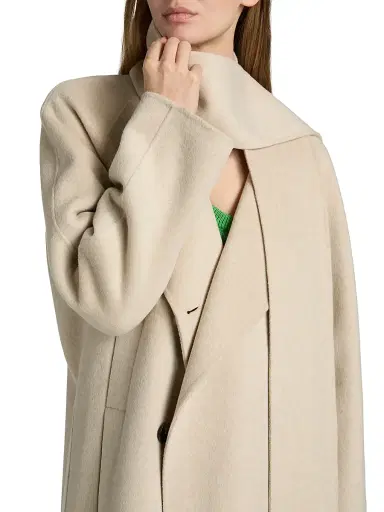 Proenza Schouler White Label Women's Brisa Draped Scarf Wool-Blend Coat - Off White | Thumbnail 6 Proenza Schouler White Label Women's Brisa Draped Scarf Wool-Blend Coat - Off White | Thumbnail 6