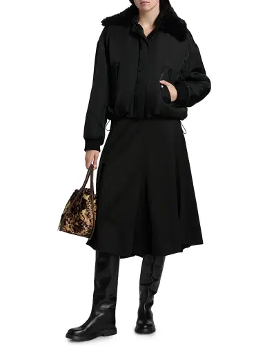 Proenza Schouler Women's Janan Cotton Sateen Midi-Skirt - Black | Thumbnail 2 Proenza Schouler Women's Janan Cotton Sateen Midi-Skirt - Black | Thumbnail 2