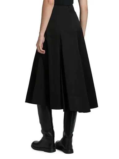 Proenza Schouler Women's Janan Cotton Sateen Midi-Skirt - Black | Thumbnail 5 Proenza Schouler Women's Janan Cotton Sateen Midi-Skirt - Black | Thumbnail 5