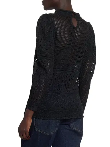 Isabel Marant Women's Dahara Crochet-Lace Top - Black | Thumbnail 5