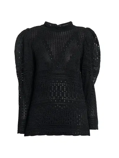 Isabel Marant Women's Dahara Crochet-Lace Top - Black | Thumbnail 1