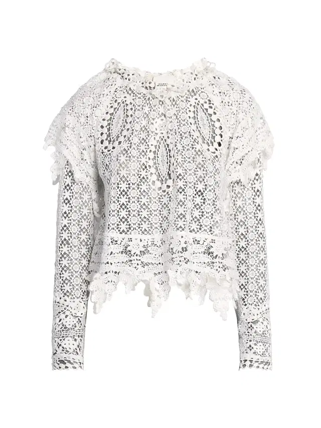 Women's Hyliana Lace Cotton Top - White