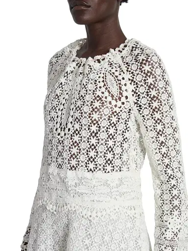 Isabel Marant Women's Hizene Lace Cotton Minidress - White | Thumbnail 6 Isabel Marant Women's Hizene Lace Cotton Minidress - White | Thumbnail 6